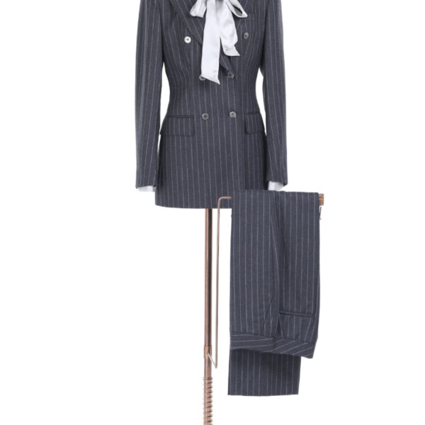 The Grey Pinstripe Power Double-Breasted Suit