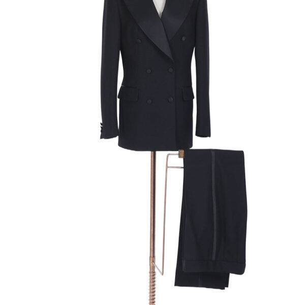 The Noir Satin Double-Breasted Suit