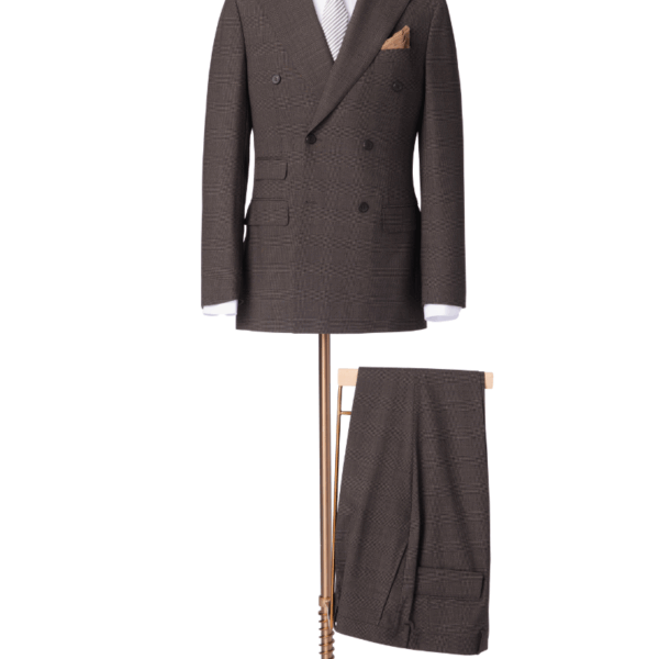 The Regent Brown Glen Plaid Double-Breasted Suit