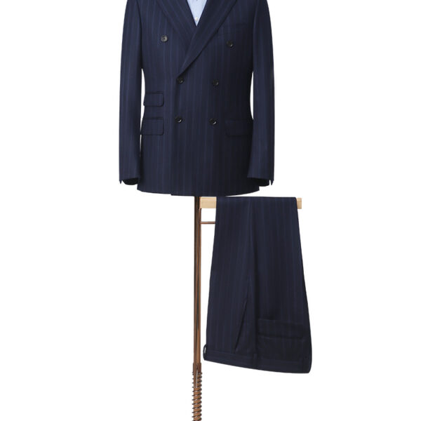 The Executive Navy Pinstripe Double-Breasted Suit